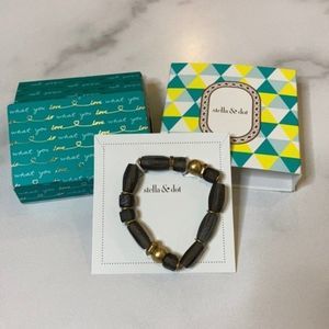Stella & Dot Jewelry Bracelet Brix Stretch Gray
